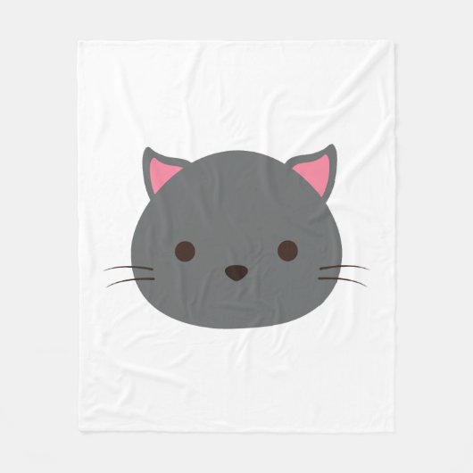 Graue Niedliche Katze Fleecedecke (Vorderseite)