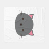 Graue Niedliche Katze Fleecedecke (Vorderseite (Horizontal))