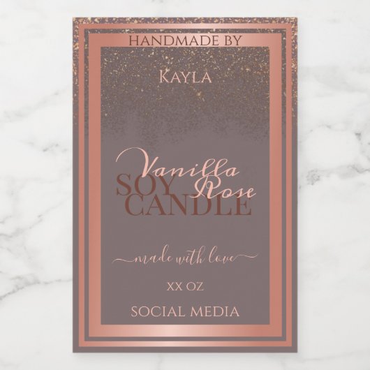 Graue Nobelverpackungsmarken Rose Gold Lebensmitteletikett (Einzelnes Label)