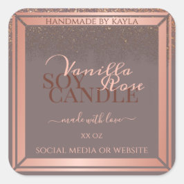 Graue Nobelverpackungsmarken Rose Gold Quadratischer Aufkleber