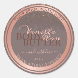 Graue Nobelverpackungsmarken Rose Gold Runder Aufkleber
