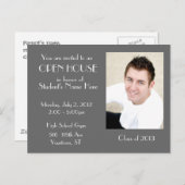 Graue offene Haus Postkarte (Vorne/Hinten)