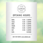 Graue Öffnungszeiten für das Logo Fensteraufkleber (Blatt 3)