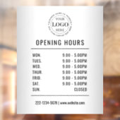 Graue Öffnungszeiten für das Logo Fensteraufkleber (Blatt 2)