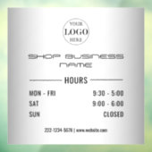 Graue Öffnungszeiten für das Logo Fensteraufkleber (Blatt 3)