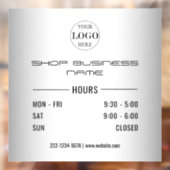 Graue Öffnungszeiten für das Logo Fensteraufkleber (Blatt 2)