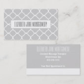 Graue Ogee Moderne Termine Business Card (Vorne/Hinten)