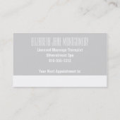 Graue Ogee Moderne Termine Business Card (Rückseite)