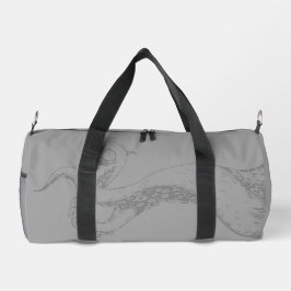 graue Oktopus-Tentakel auf grauem Duffle Bag