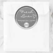 Graue Ombre Circle Logo-Vorlage Soy Candle Label Runder Aufkleber (Tasche)