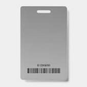 Graue Ombre Logo-Barcode-ID-Vorlage Ausweis (Rückseite)