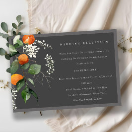 Graue Orange Blossom Botanische Hochzeitsempfehlun Begleitkarte