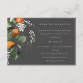 Graue Orange Blossom Botanische Hochzeitsempfehlun Begleitkarte (Vorderseite)