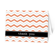 Graue Orange Chevron individuelle Dankeskarten