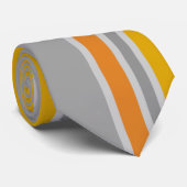 Graue, orange, gelbe Retro-Krawatte Krawatte (Gerollt)