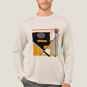 Graue, orange geometrische Formen MCM Look Motif Tri-Blend Shirt