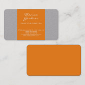 Graue Orange Handwriting Schlicht kreativ Moderne Visitenkarte (Vorne/Hinten)