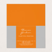 Graue Orange Handwriting Schlicht kreativ Moderne Visitenkarten (Außenseite Aufgefaltet)