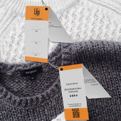 Graue Orange-Logo-QR-Code-Kleidung Faltes Preissch