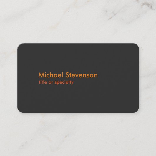 Graue Orange moderne, abgerundete Standard-Visiten Visitenkarte (Vorderseite)