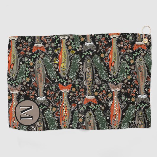 Graue Orange Personalisiert Golfhandtuch (Horizontal)