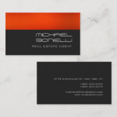 Graue Orange Real Anwesen Agent Business Card Visitenkarte (Vorne/Hinten)