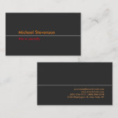 Graue Orange Red Clear Trend Standard Business Car Visitenkarte (Vorne/Hinten)