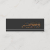 Graue Orange Red Slim Trend Standard Business Card Mini Visitenkarte (Rückseite)