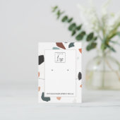 Graue Orange Terrazzo Erring Necklace Display Logo Visitenkarte (Stehend Vorderseite)