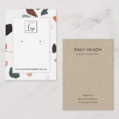 Graue Orange Terrazzo Erring Necklace Display Logo Visitenkarte (Vorne/Hinten)