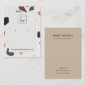 Graue Orange Terrazzo Ofengesteck-Logo Visitenkarte (Vorne/Hinten)