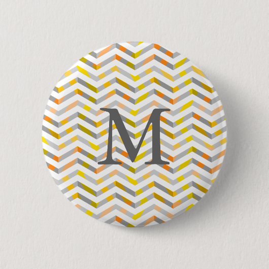 Graue Orange überlagertes Zickzack Button (Vorderseite)