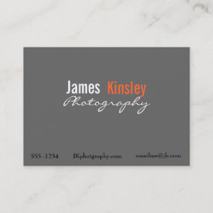 Graue, orange und weiße Fotograf-Visitenkarte Visitenkarte