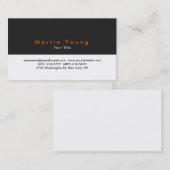 Graue Orange White Beruflich Business Card Visitenkarte (Vorne/Hinten)