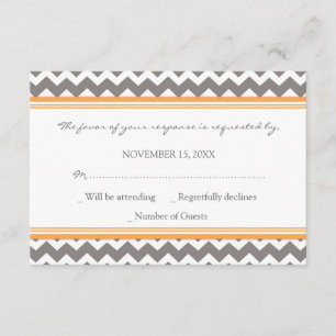 Graue Orange Zickzack UAWG Wedding Card RSVP Karte