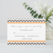 Graue Orange Zickzack UAWG Wedding Card RSVP Karte (Stehend Vorderseite)