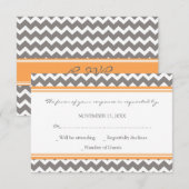 Graue Orange Zickzack UAWG Wedding Card RSVP Karte (Vorne/Hinten)