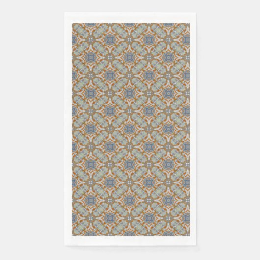 Graue, orangefarbene, blau-diamantgepolsterte Must Serviette (Vorderseite)