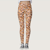 Graue, orangefarbene Keramik mit Fehlern, virtuell Leggings (Vorderseite)