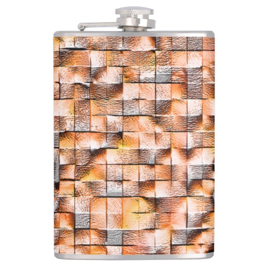 Graue, orangefarbene Keramik mit Mängeln, digitale Flachmann (Vorderseite)