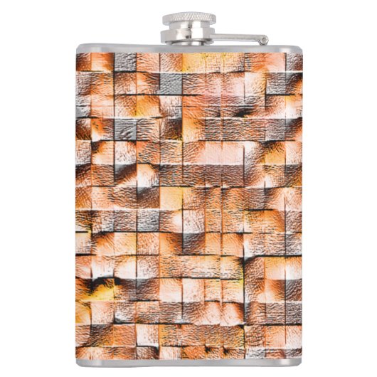 Graue, orangefarbene Keramik mit Mängeln, digitale Flachmann (Rückseite)