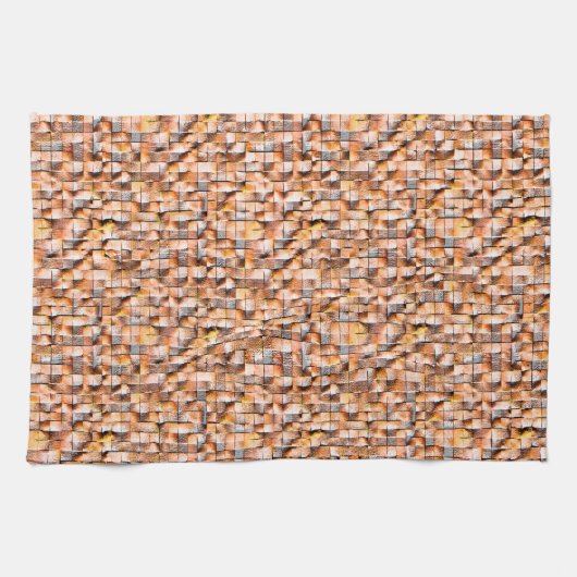 Graue, orangefarbene Keramik mit Mängeln, digitale Geschirrtuch (Horizontal)