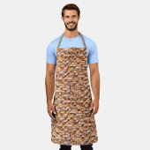 Graue, orangefarbene Keramik mit Mängeln, digitale Schürze (Getragen)