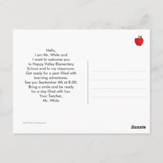 Graue Owl Welcome Students Custom Postcard Postkarte (Rückseite)