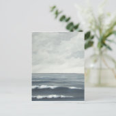 Graue Ozeanwellen Postkarte (Stehend Vorderseite)
