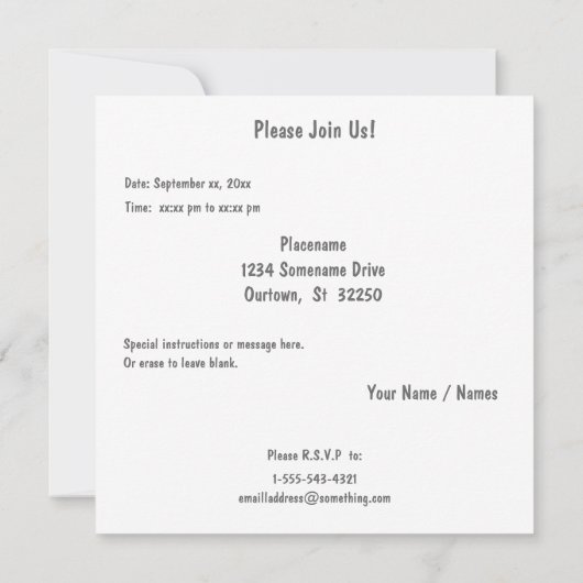 Graue Palmen-Einladungen Einladung (Rückseite)