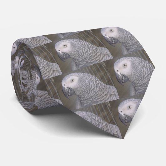 Graue Papageien-Krawatte Krawatte (Gerollt)