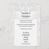 Graue Paperschnitt Hochzeitsfeier Einladung Foto (Vorne/Hinten)