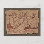 Graue Papierskizze: Sumpfling Postkarte (Vorderseite)