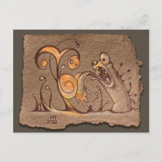 Graue Papierskizze: Taster Postkarte